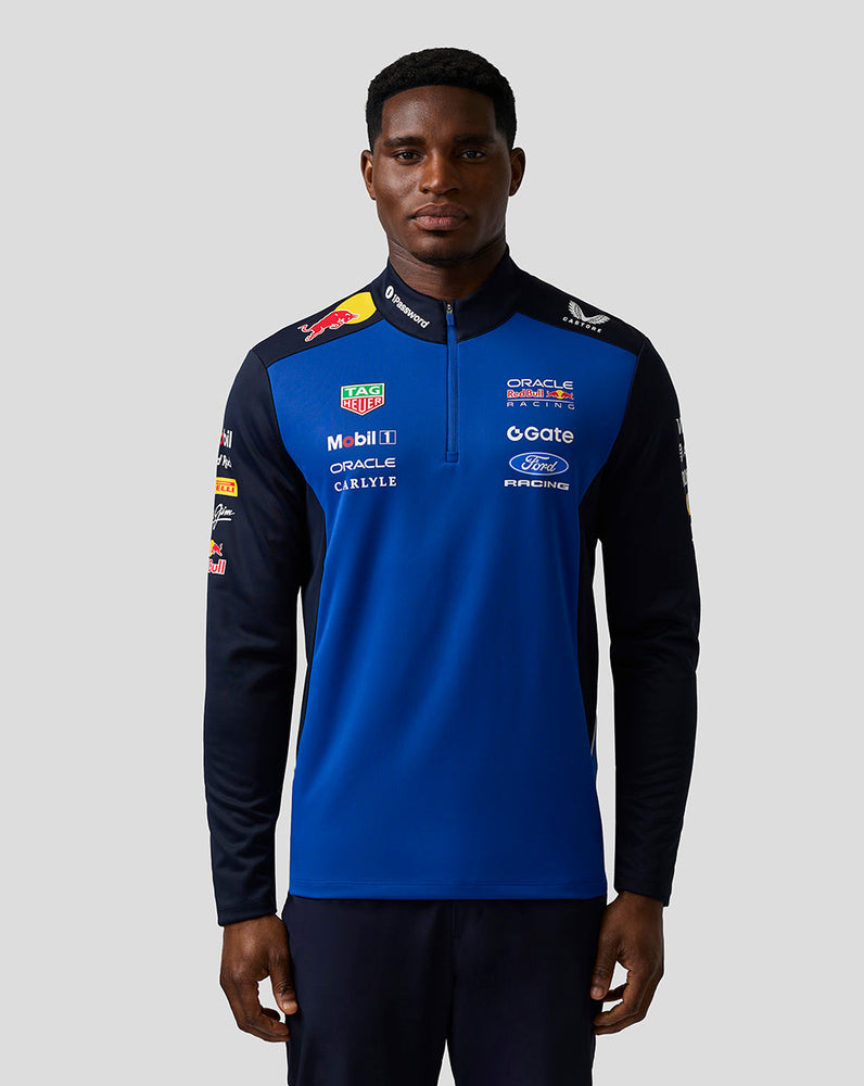 Oracle Red Bull Racing Unisex Teamline Midlayer mit Viertelreißverschluss - Night Sky / Surf The Web