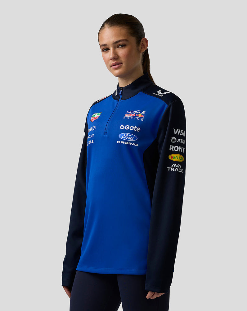 Oracle Red Bull Racing Unisex Teamline Midlayer mit Viertelreißverschluss - Night Sky / Surf The Web