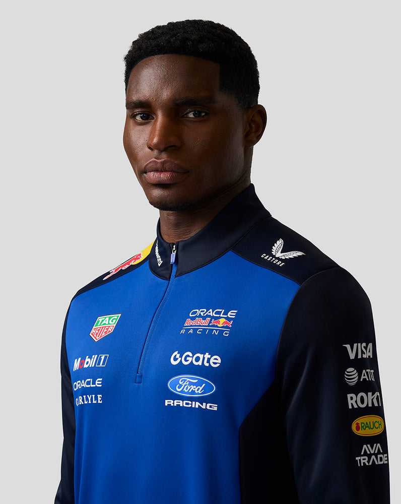 Oracle Red Bull Racing Unisex Teamline Midlayer mit Viertelreißverschluss - Night Sky / Surf The Web