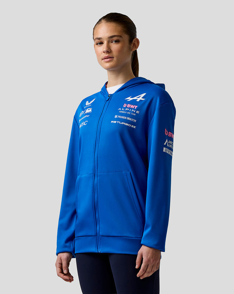 Offizieller Unisex BWT Alpine Formula One Team Kapuzenpulli mit Reißverschluss