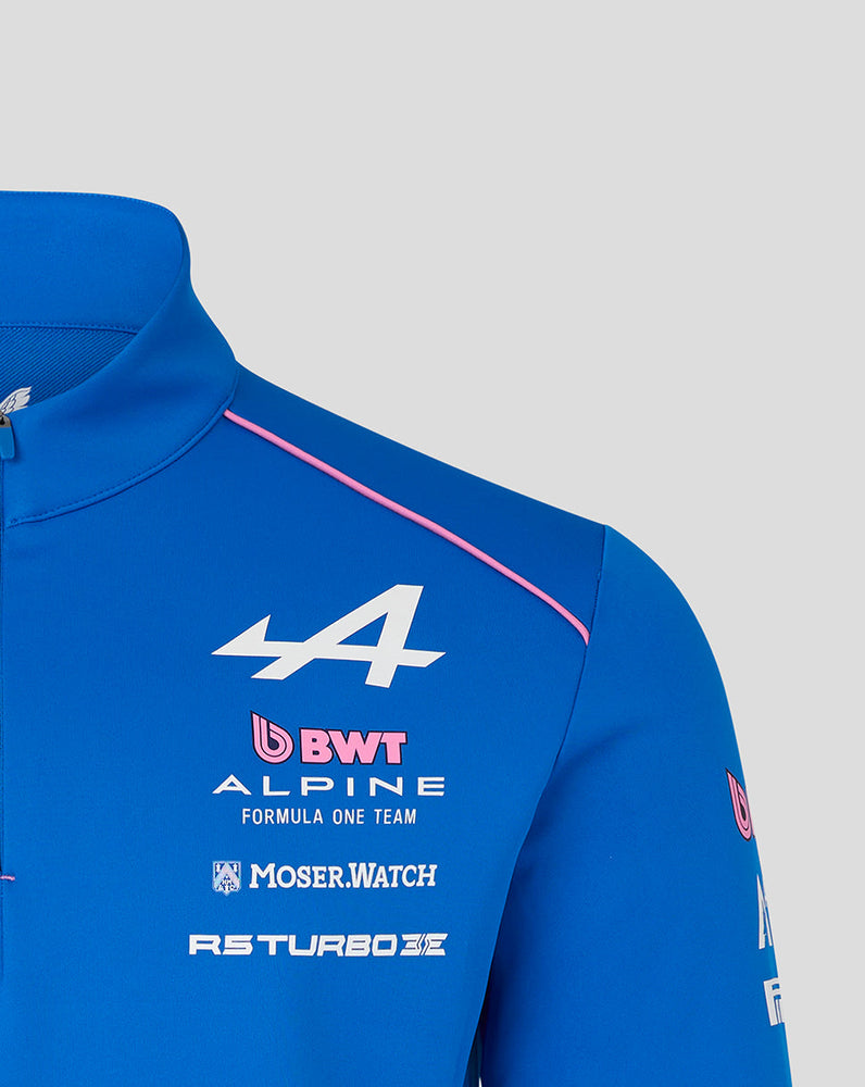 Offizielle Unisex BWT Alpine Formula One Team Midlayer mit Viertelreißverschluss