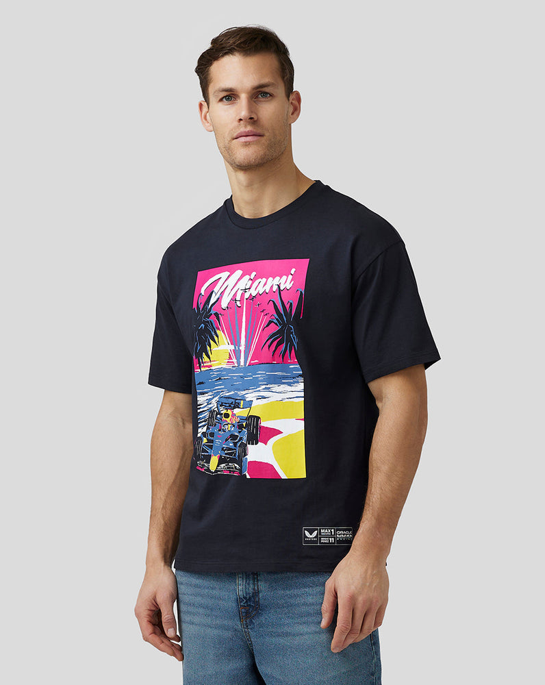 Oracle Red Bull Racing Unisex Miami T-Shirt mit kurzen Ärmeln und Übergröße