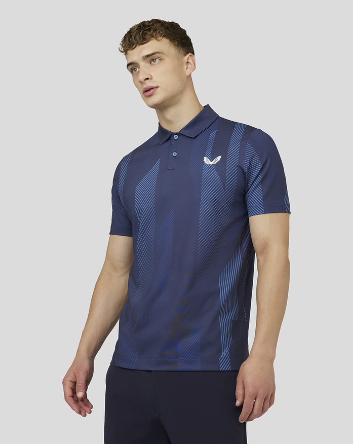 Bedrucktes Golf-Poloshirt für Herren – Marineblau
