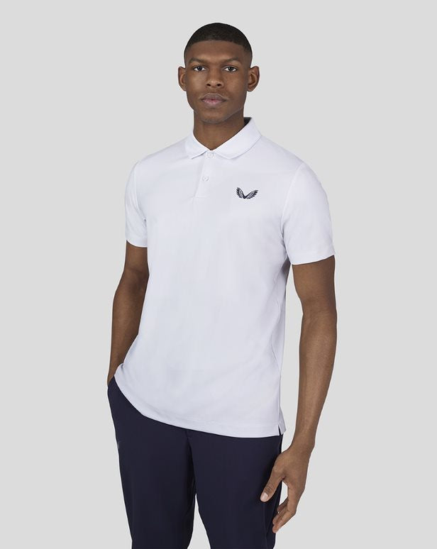 Bedrucktes Golf-Poloshirt für Herren – Weiß