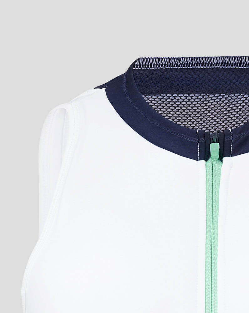 AMC Damen-Tenniskleid – Weiß/Marineblau