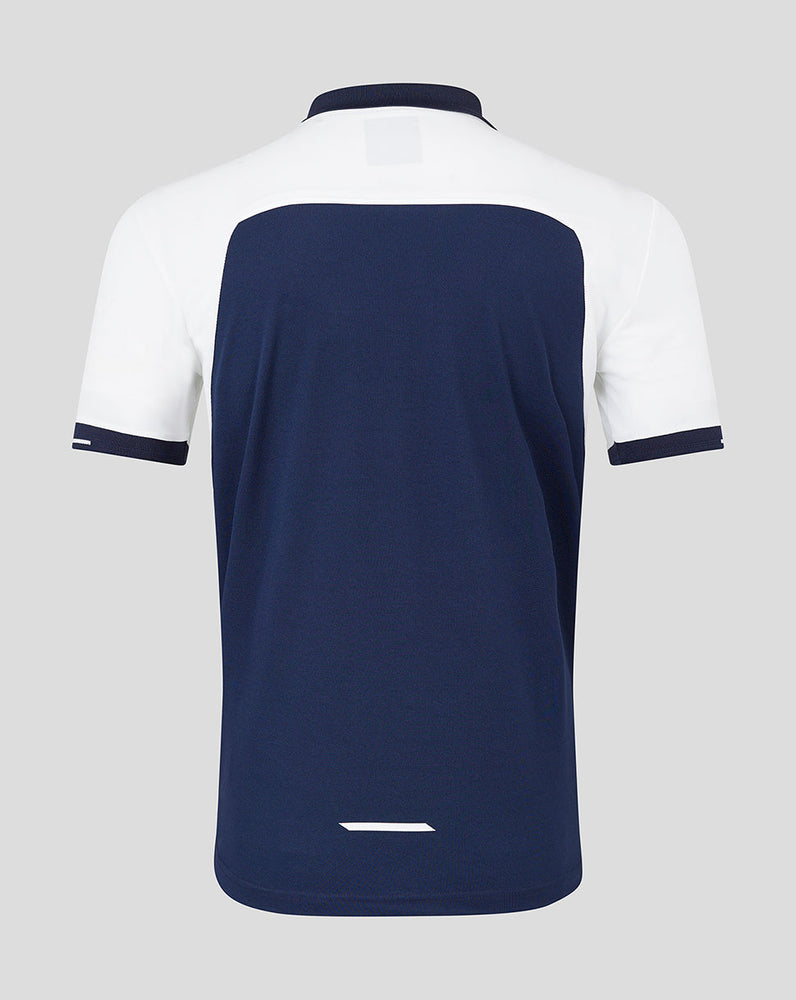 AMC Technisches Herren-Poloshirt – Weiß/Marineblau
