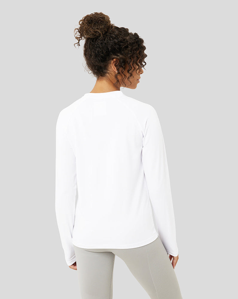 Weißes Active Langarm-T-Shirt für Damen