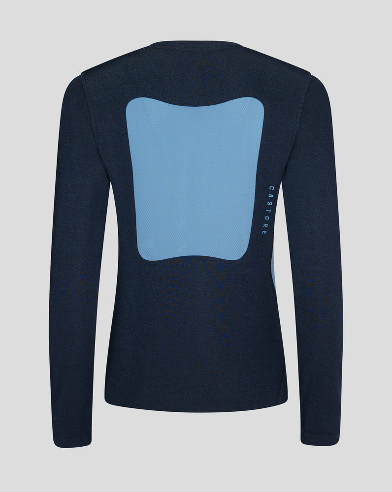 Anatomisches Langarm-T-Shirt für Damen in Clay Blue