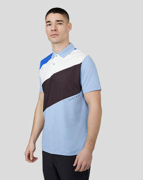 Himmelblaues Golf-Poloshirt im Colourblock-Design