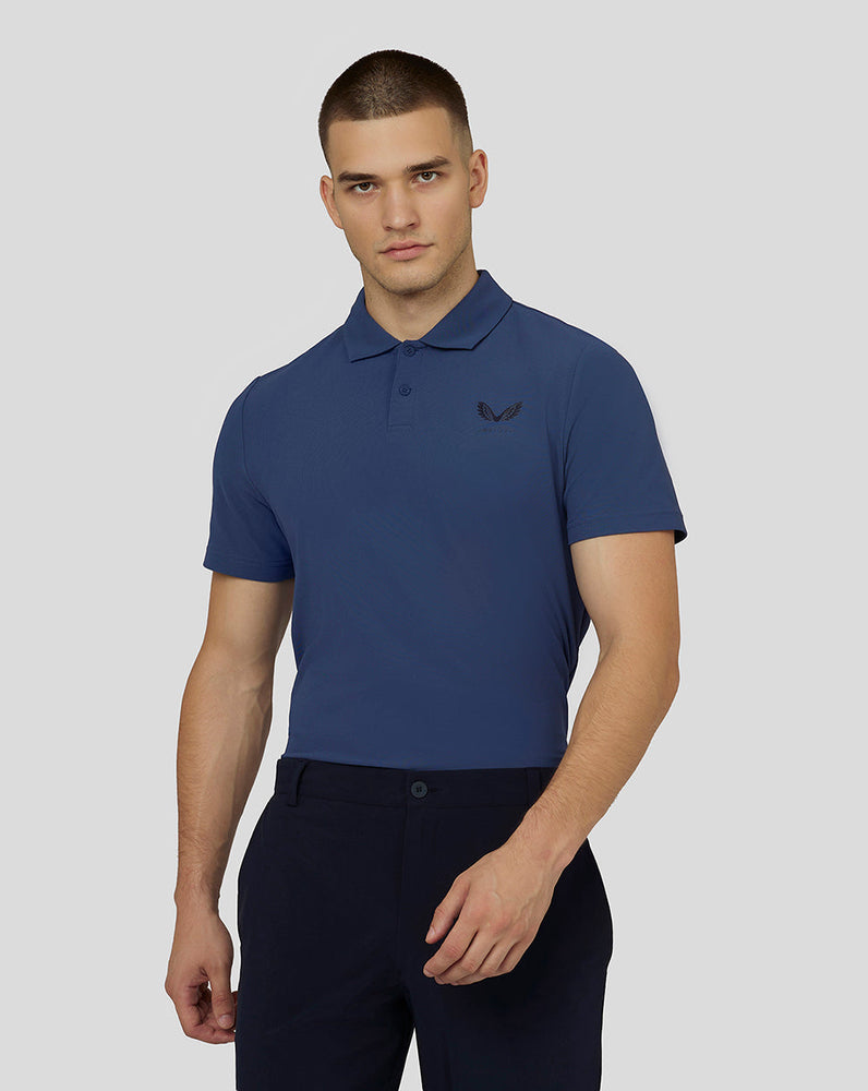 Kurzarm-Golf-Essential-Poloshirt für Herren – Oceana Blue