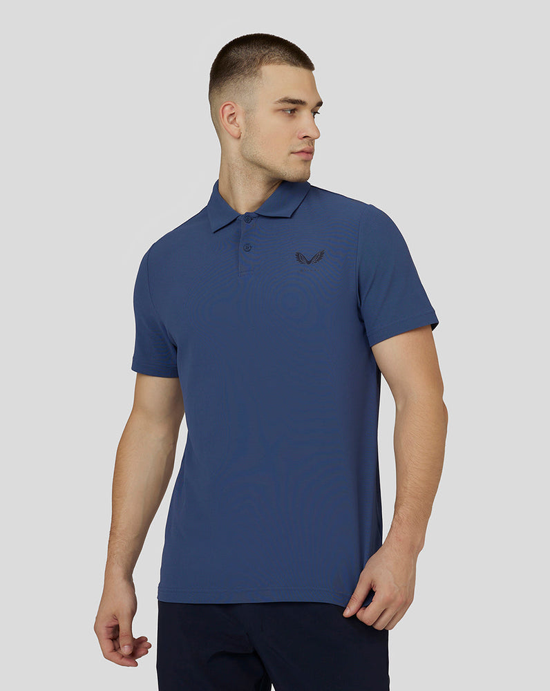 Kurzarm-Golf-Essential-Poloshirt für Herren – Oceana Blue