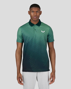 Poloshirt mit Golf-Geo-Print – Jägergrün