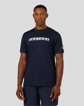 Kurzarm-Raglan-T-Shirt mit Grafik für Herren – Marineblau
