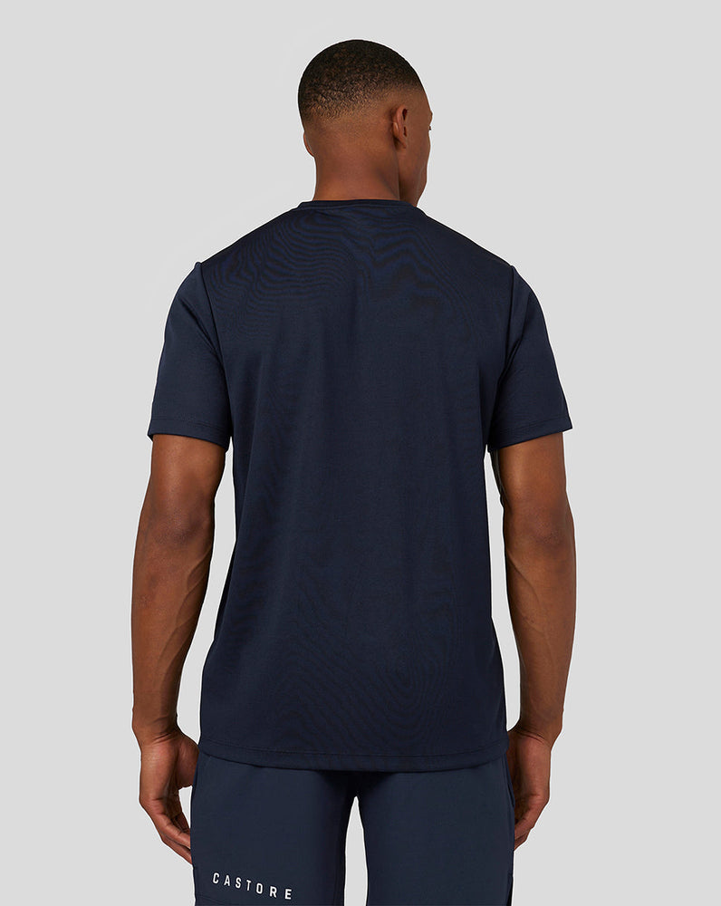 Kurzarm-Raglan-T-Shirt mit Grafik für Herren – Marineblau