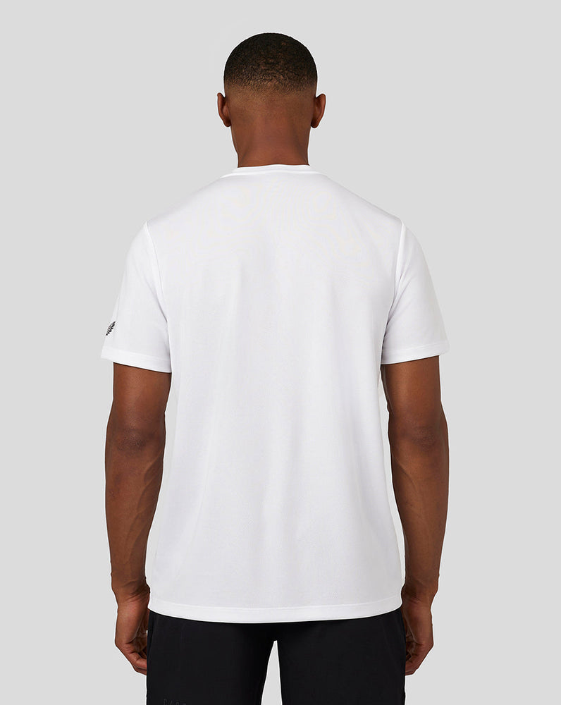 Kurzarm-Raglan-T-Shirt mit Grafik für Herren – Weiß