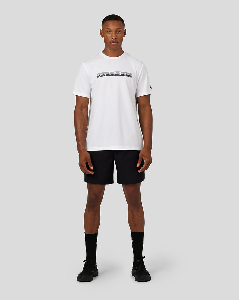 Kurzarm-Raglan-T-Shirt mit Grafik für Herren – Weiß
