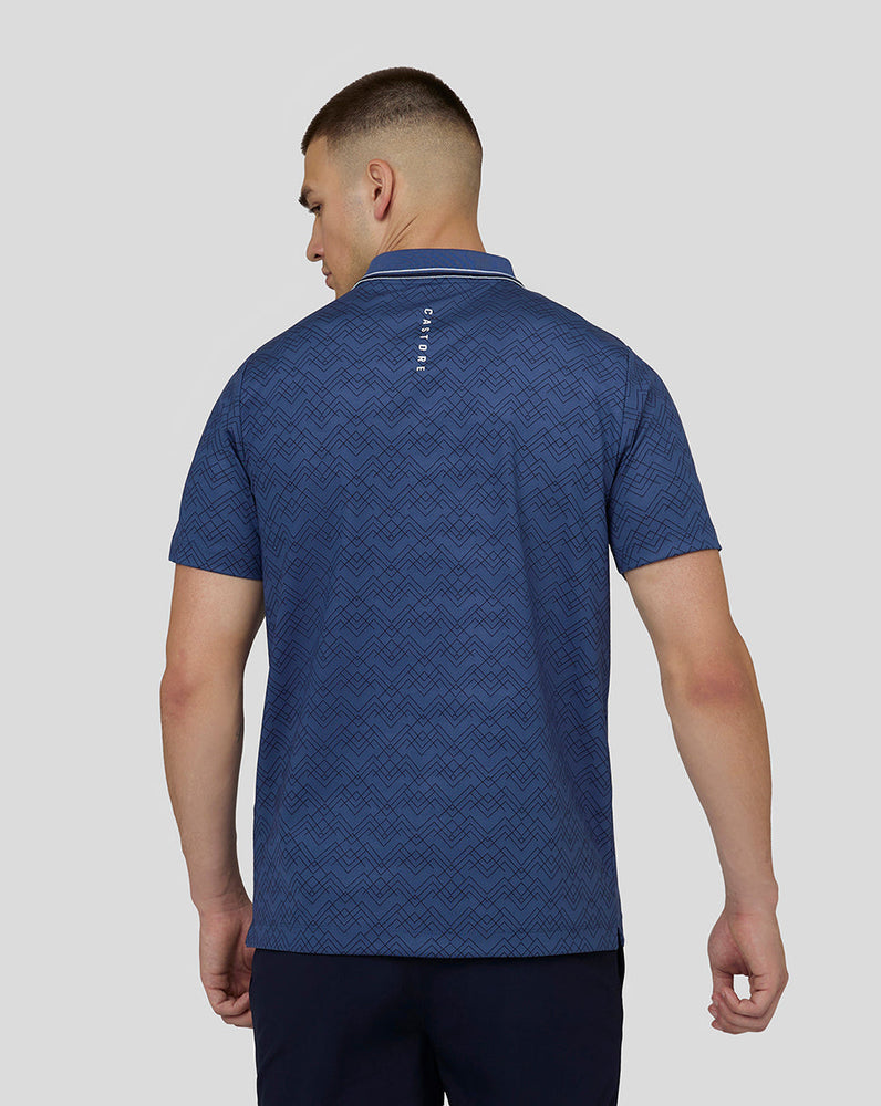 Bedrucktes Golf-Poloshirt mit kurzen Ärmeln für Herren – Oceana Blue