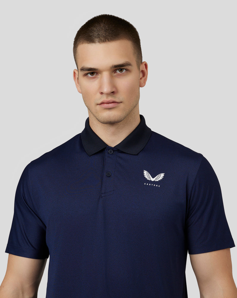 Atmungsaktives Golf-Poloshirt mit kurzen Ärmeln für Herren – Midnight Navy