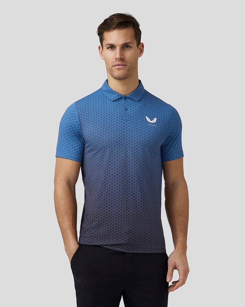 Bedrucktes Golf-Poloshirt für Herren – Blau