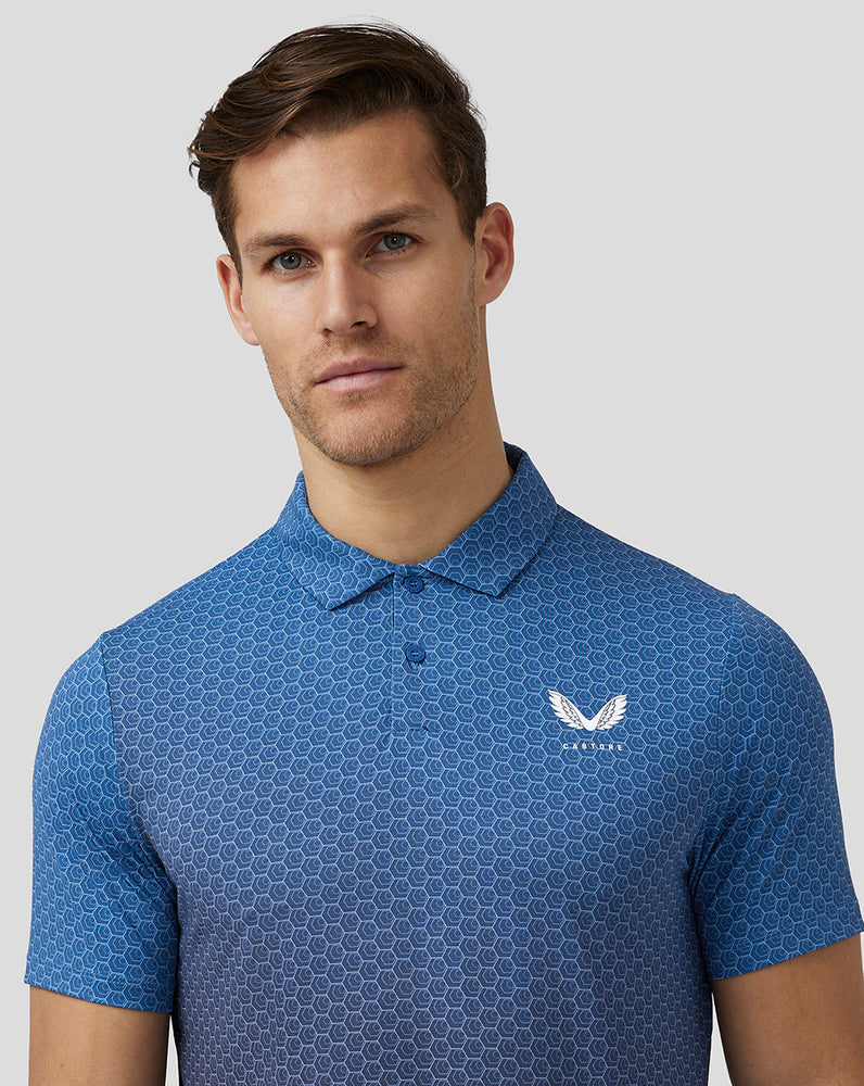Bedrucktes Golf-Poloshirt für Herren – Blau