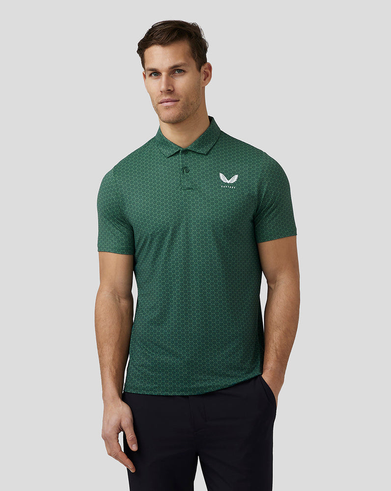 Bedrucktes Golf-Poloshirt für Herren – Grün