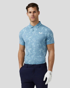 Bedrucktes Golf-Poloshirt mit kurzen Ärmeln für Herren – Blau