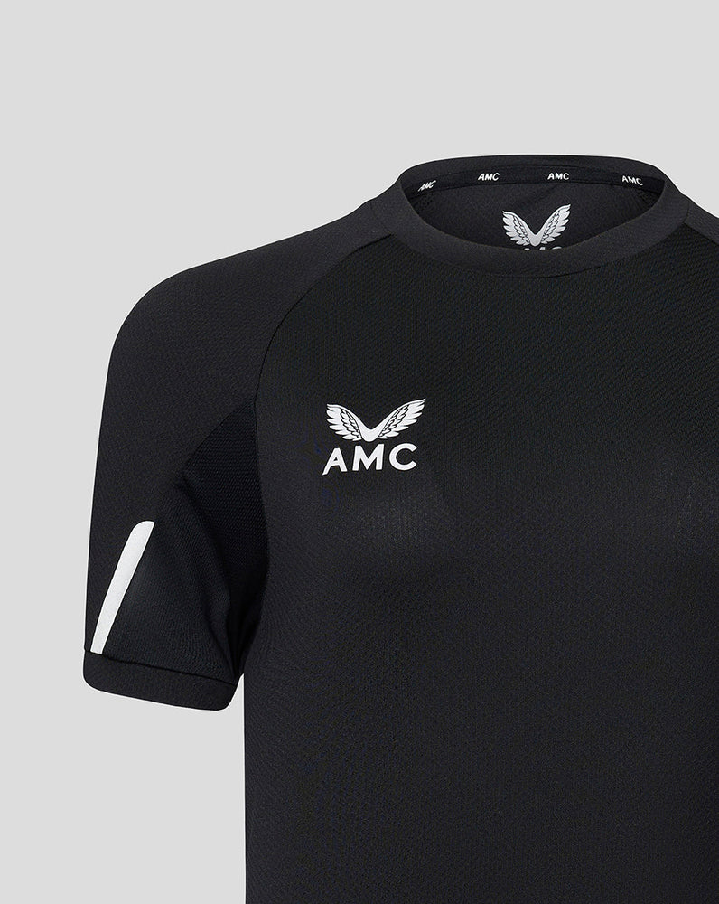 Schwarzes AMC Kurzarm-Performance-T-Shirt für Damen