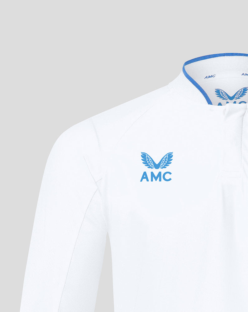 Weiá/Blaues AMC Langarm-Poloshirt