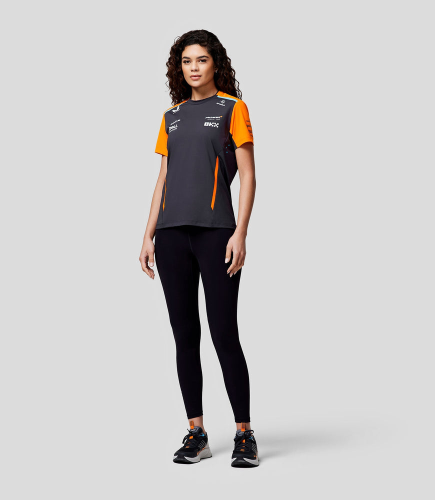 Damen McLaren Offizielles Teamwear Set Up T-Shirt Formel 1 – Phantom/Papaya
