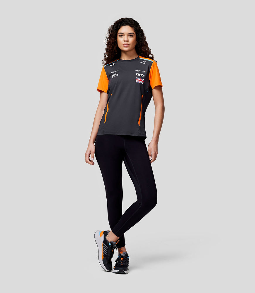 Damen McLaren Offizielles Teamwear-Set-Up-T-Shirt Lando Norris Formel 1 – Phantom/Papaya