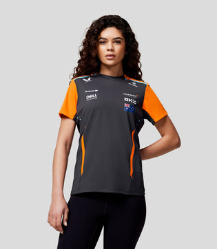 Damen McLaren Offizielles Teamwear Set Up T-Shirt Oscar Piastri Formel 1 – Phantom/Papaya