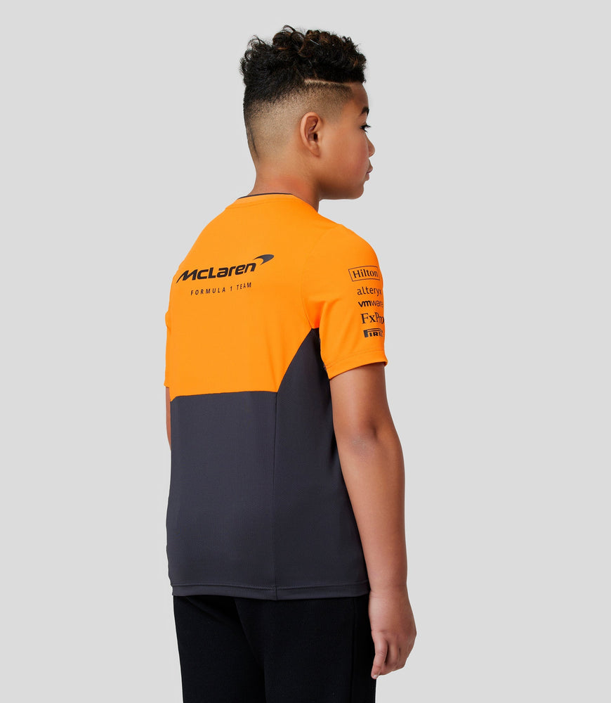 Junior McLaren Offizielles Teamwear-Set-Up-T-Shirt Formel 1 – Phantom/Papaya