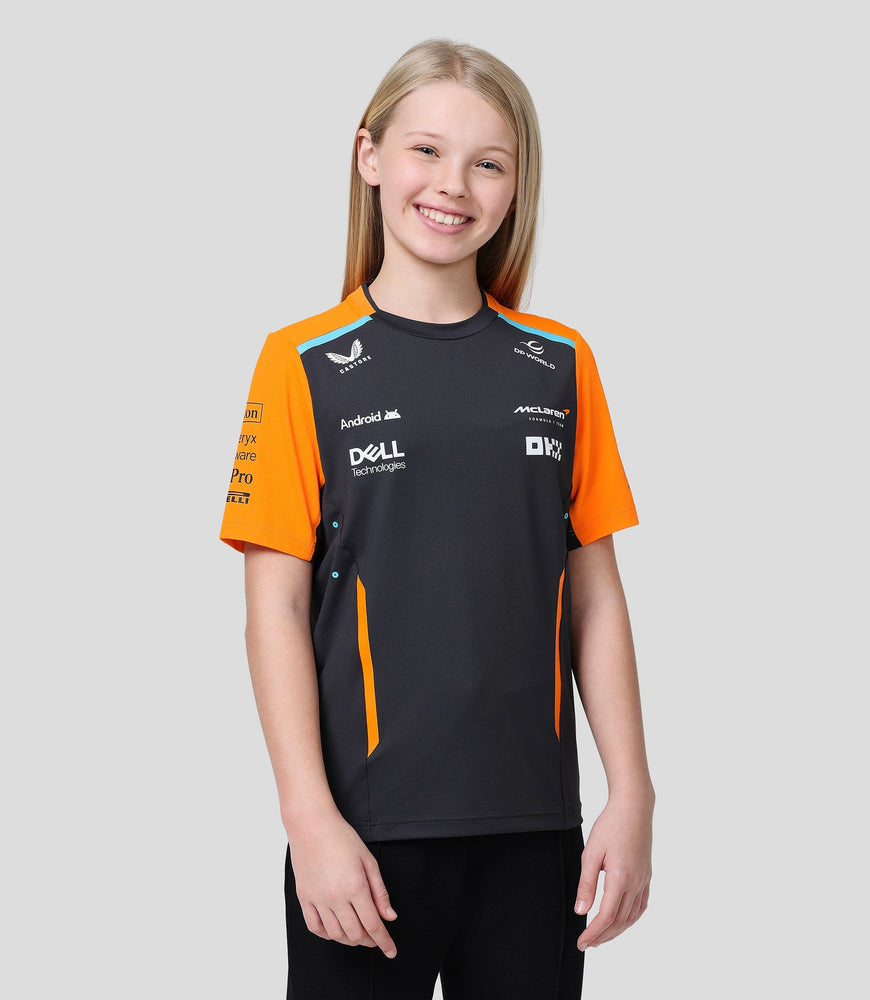 Junior McLaren Offizielles Teamwear-Set-Up-T-Shirt Formel 1 – Phantom/Papaya