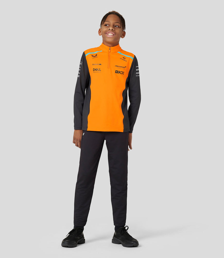 Junior McLaren Offizielles Teamwear-Oberteil mit Viertelreißverschluss Oscar Piastri Formel 1