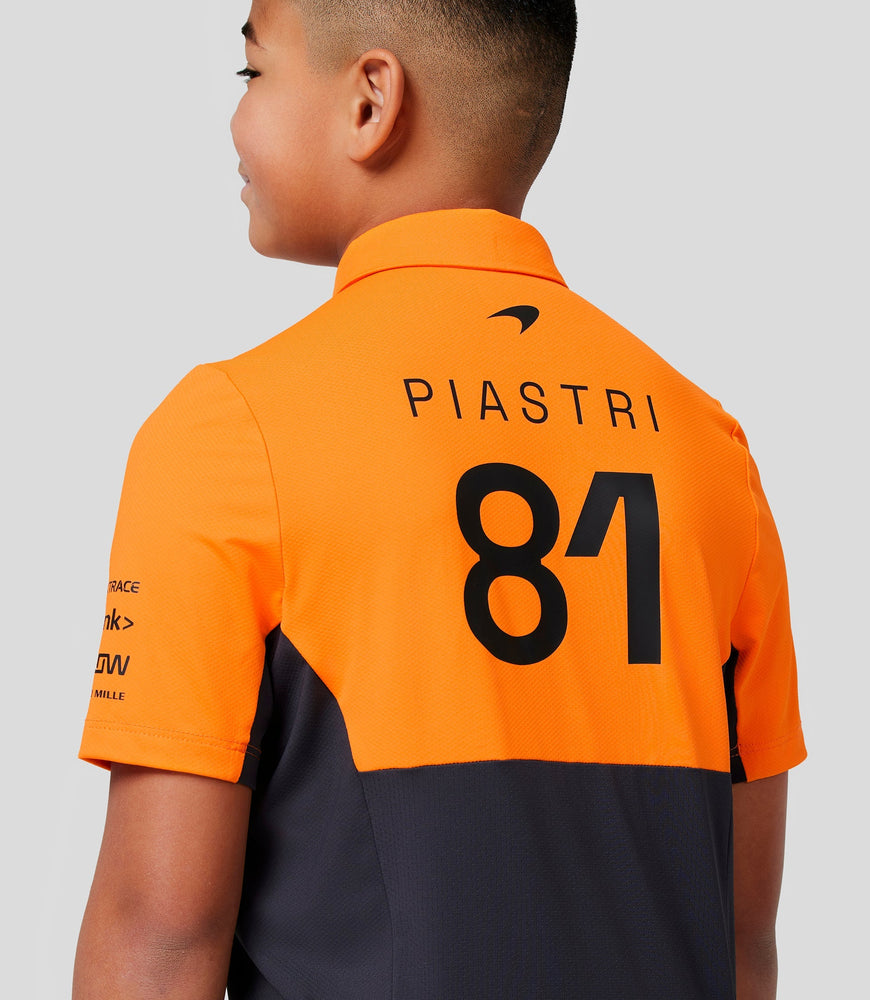 Junior McLaren Offizielles Teamwear-Poloshirt Oscar Piastri Formel 1