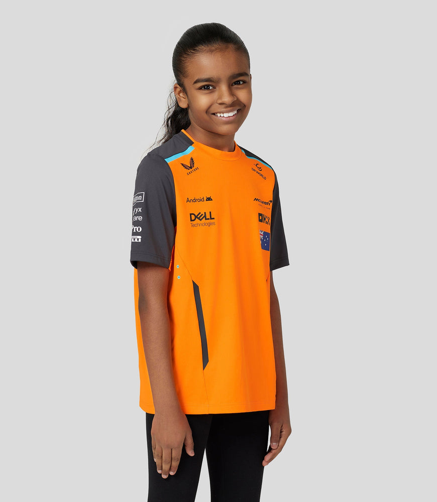 Junior McLaren Offizielles Teamwear Set Up T-Shirt Oscar Piastri Formel 1 – Papaya/Phantom