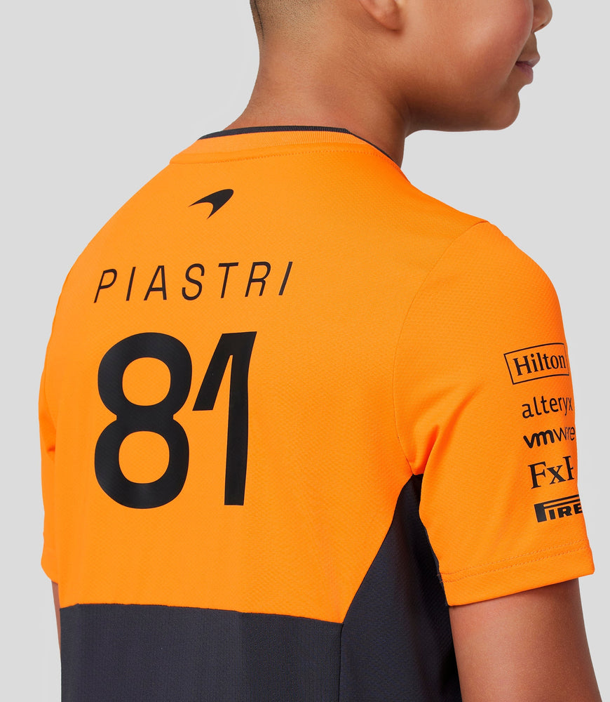 Junior McLaren Offizielles Teamwear Set Up T-Shirt Oscar Piastri Formel 1 – Phantom/Papaya
