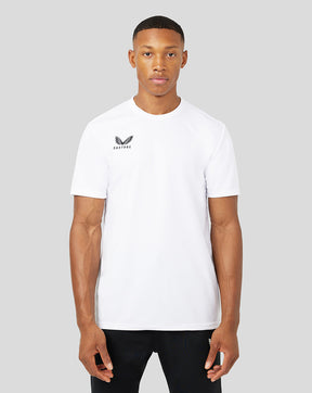 Weißes Core-Trainings-T-Shirt mit kurzen Ärmeln