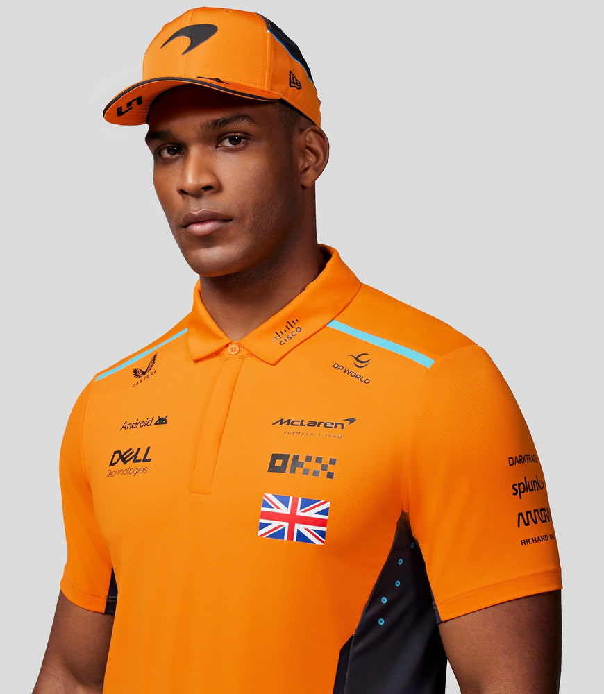 Herren McLaren Offizielles Teamwear-Poloshirt Lando Norris Formel 1