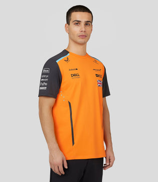 Herren McLaren Offizielles Teamwear Set Up T-Shirt Lando Norris Formel 1 – Papaya/Phantom