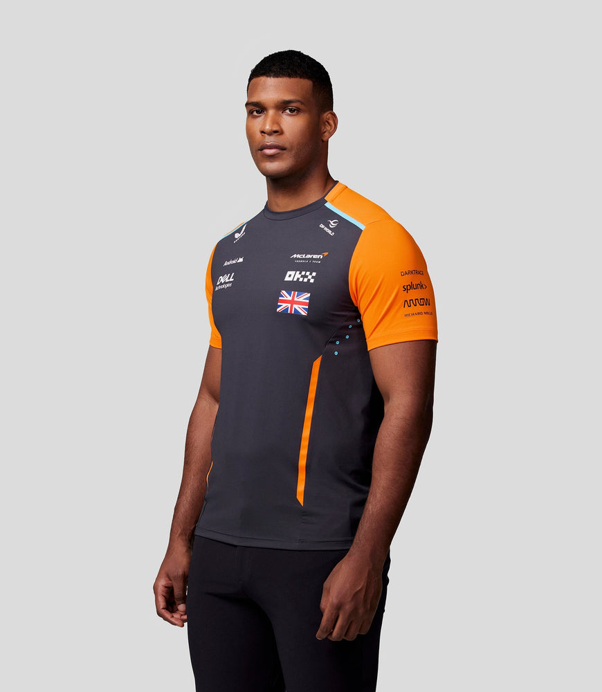 Herren McLaren Offizielles Teamwear Set Up T-Shirt Lando Norris Formel 1 Phantom/Papaya