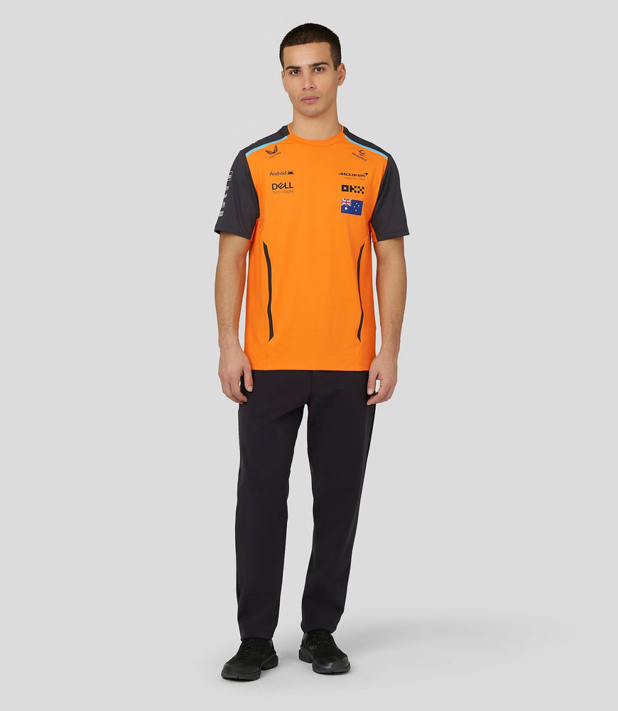 Herren McLaren Offizielles Teamwear Set Up T-Shirt Oscar Piastri Formel 1 – Papaya/Phantom