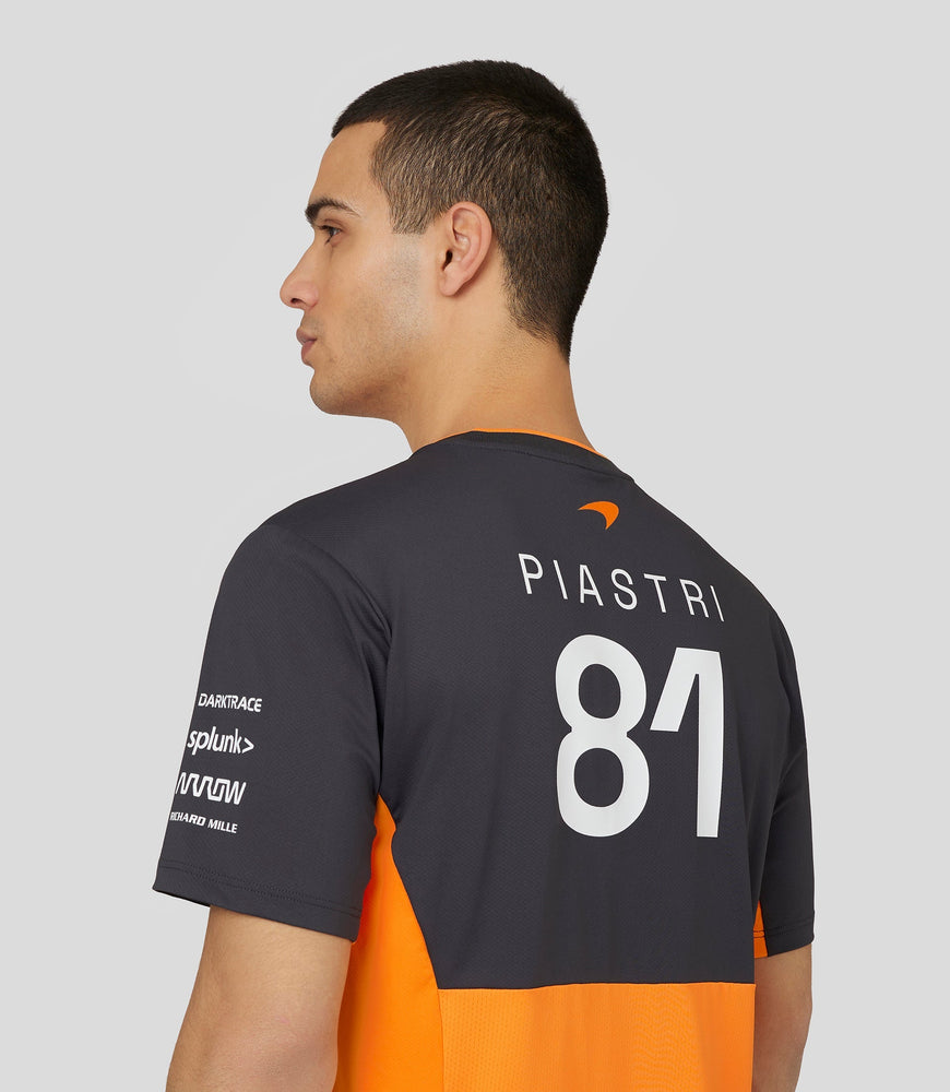 Herren McLaren Offizielles Teamwear Set Up T-Shirt Oscar Piastri Formel 1 – Papaya/Phantom