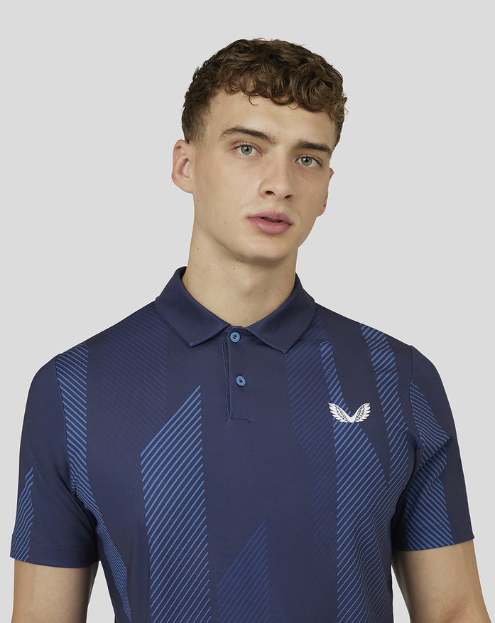 Bedrucktes Golf-Poloshirt für Herren – Marineblau
