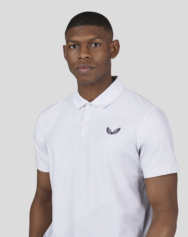 Bedrucktes Golf-Poloshirt für Herren – Weiß